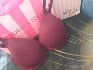 Victoria's Secret PINK 32DD Wear Everywhere Push Up Bra Plum Purple VS PINK - Picture 1 of 5