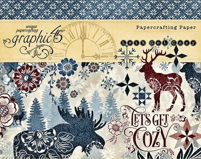 Graphic45 LET'S GET COZY PAQUETE DE 8 CARTULINAS IMPRESAS A DOBLE CARA 12x12 Foto 1 de 4