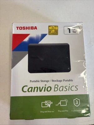 Toshiba Canvio Basics 1TB Portable External Hard Drive USB 3.0 HDTB540XK3CA - Image 1 of 4