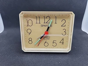 Vintage Spartus Quartz Travel Alarm Clock Battery Power Japan Clean - Picture 1 of 3