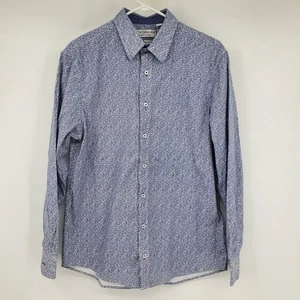 Nick Graham Everywhere Stretch Modern Fit blau Paisley Print Herren Hemd Large - Bild 1 von 10