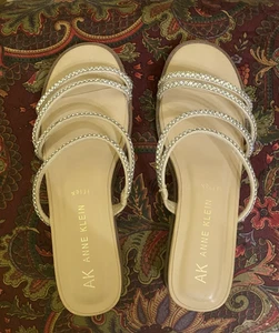 AK Anne Klein Damen-Sandalen Strass Nieten Riemchen 10M Pantoletten - Bild 1 von 4