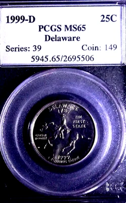 1999-S DELAWARE 25C PCGS MS65 - Image 1 of 2