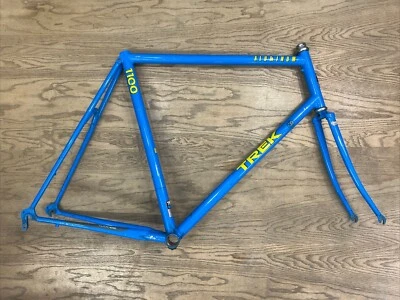 Trek 1100 Aluminum Road Bike Frame & Steel Fork Frameset 62cm XL 1989 Blue - Image 1 of 4