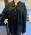 Geiger Austria Boiled Wool Solid Black Jacket Coat Blazer vintage 40