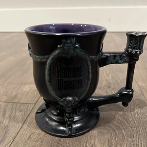 Disney Parks The Haunted Mansion Plaque Ceramic Pedestal Coffee Mug Discontinued - Picture 1 of 6