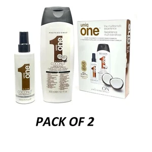 Revlon Uniq One Coconut Pack (Hair Treatment+Conditioning Shampoo) PACK OF 2 - Picture 1 of 3