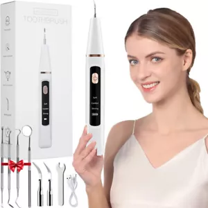 Electric Sonic Dental Calculus Scaler Oral Teeth Tartar Remover Plaque Stains US - Picture 1 of 20
