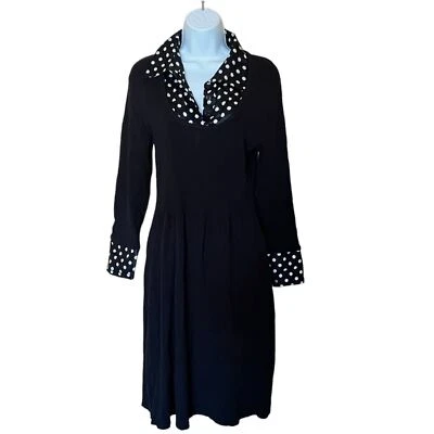 Vestido preto INC feminino plus size 1X gola bolinhas e punhos suéter novo - Imagem 1 de 4