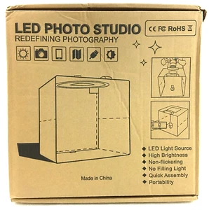 LED Photo Studio Light Box Portable Photography Kit eBay Branded Plus Tote NEW - Picture 1 of 12