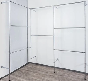Kleiderständer Wandregal Kleiderkammer Textilregal Ankleidezim Eckgarderobe W.04 - Bild 1 von 11