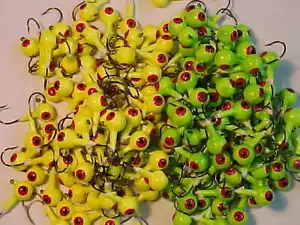 50 NUEVAS ONZAS FLOTANTES. CABEZAS DE PLANTILLA WALLEYE 1/4 TAMAÑO 2 PLANTILLAS VERDE AMARILLO CHARTREUSE - Imagen 1 de 4