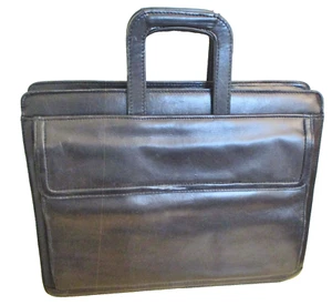 Dilana Leather Briefcase, Attache Case, Messenger Bag, Laptop Case, Black - Picture 1 of 12