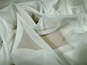 Lightweight Nylon Voile Fabric, Per Metre - Plain - Off White - Picture 1 of 3