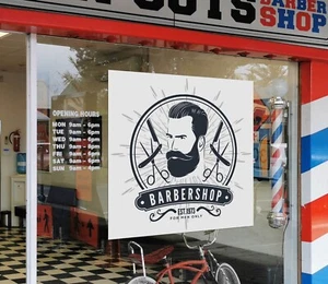 3D Man Hair Cut G49 Barber Shop Window Stickers Vinyl Wall Mural Decals Coco - Picture 1 of 10