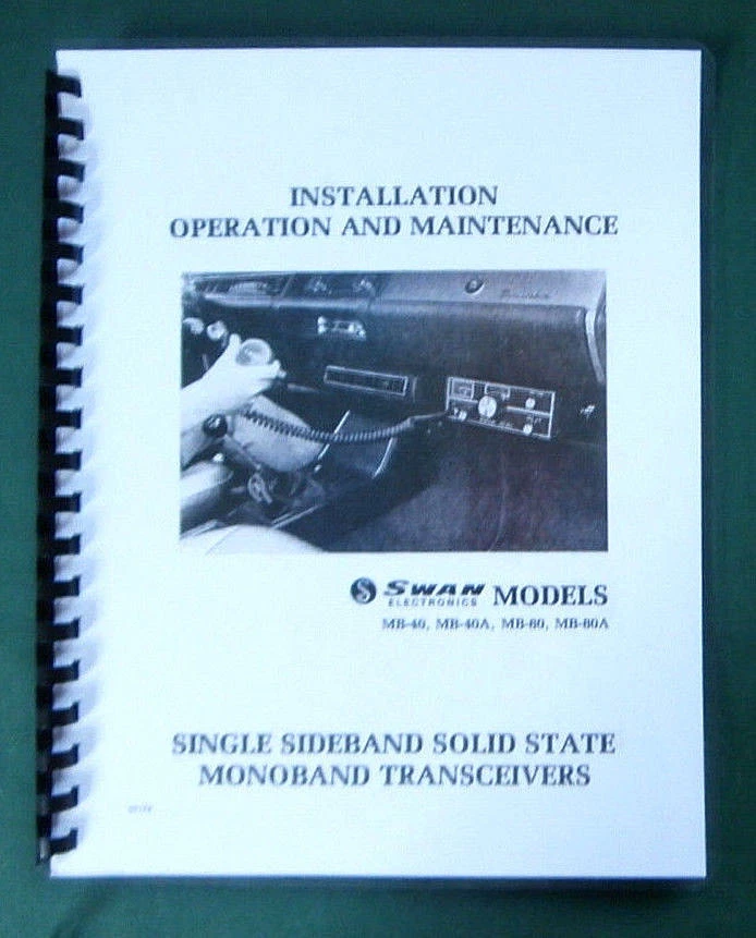 Swan MB-40 MB-40A MB-80 MB-80A Manual: w/11"X17" Schematic & Protective Covers! - Image 1 of 1