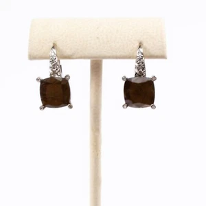 John Hardy Sterling Silver Pave Diamond Earrings - Picture 1 of 10