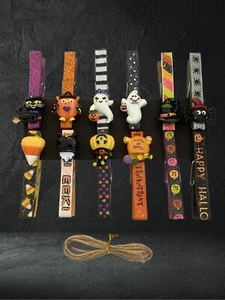 Cute Handmade Halloween Clips 3/16 x 3 with Magnets and Charms. Set of 10 Clips. - Bild 1 von 4