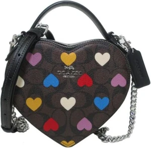 [Coach] Bandolera Corazón Estampado Corazón CP022 SVN2R Marrón/Negro Outlet - Imagen 1 de 4