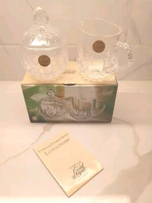 Juego de servidor de cristal de azúcar y crema Longchamp Crystal D'Arques de colección Francia nuevo en caja Foto 1 de 4