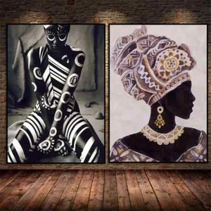 Belleza Mujer Africana Póster Lienzo Pintura Arte de Pared Impresión Cuadro Decoración del Hogar - Imagen 1 de 6