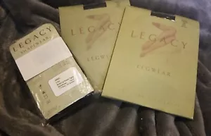 4 PAIRS LEGACY LEGWEAR BODY SHAPER CONTROL TOP TIGHTS PANTYHOSE QVC Black Size E - Picture 1 of 4