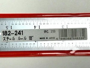 18" RIDGID SCALE RULER 4R 1-3/16 W 8TH, 16TH, 32ND, 64TH READ MITUTOYO 182-241 - Picture 1 of 8