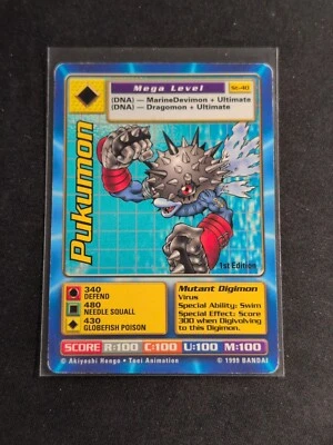 Pukumon St-40 Mega 1st Edition Unlimited Digimon CCG 1999 Bandai Toei Card - Image 1 of 2