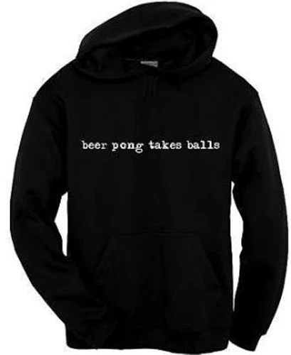 Sudadera con Capucha Divertida Beer Pong Takes Balls Negra Frat College S-3XL Negra Foto 1 de 1