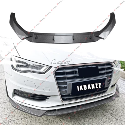 Front Lip Splitter Carbon Fiber Look For Audi A3 8V Pre-Facelift 13-16 Standard - Image 1 of 4