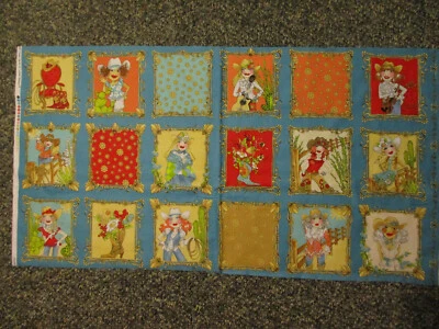 BOTAS VAQUERA LAZO FLORES BOTA LORALIE 18 BLOQUES AZUL ALGODÓN TELA PANEL Foto 1 de 4