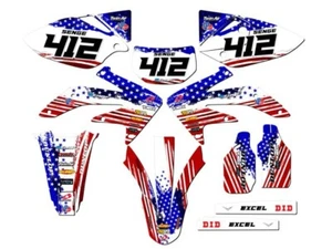 2005-2007 CRF 450 X MERICA Usa Senge Graphics Kit Compatible with Honda - Picture 1 of 10