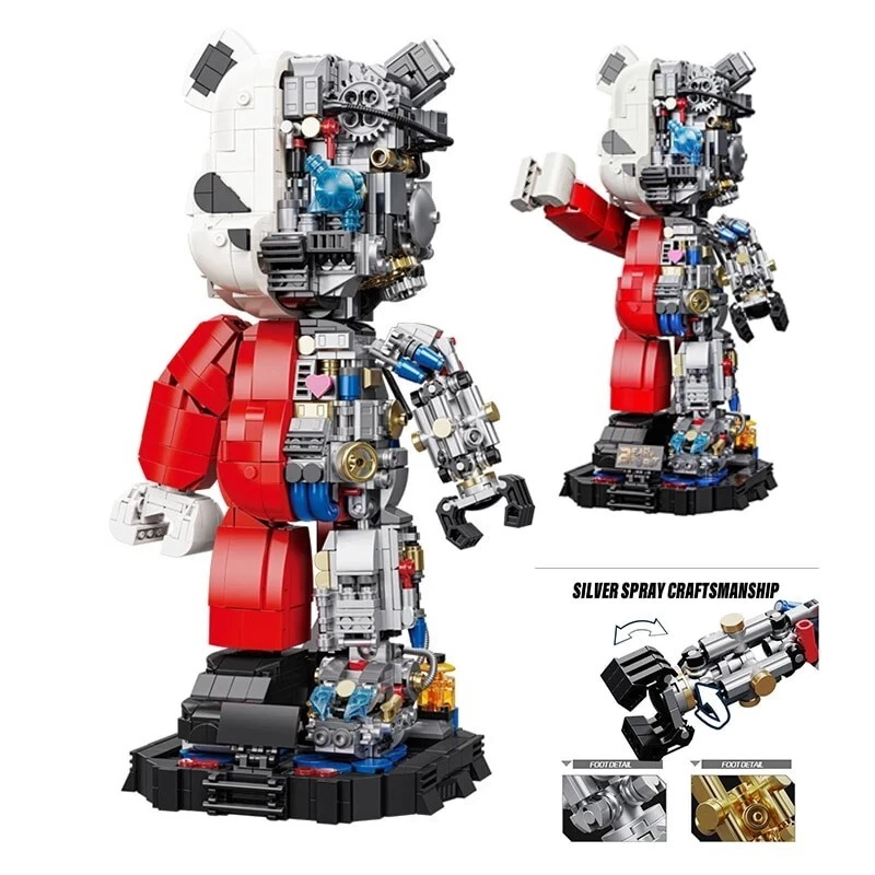 Mechanical Robot Violent Bear Art Toy Building Blocks Toy DIY Model Kit 1400+PCS - Image 1 of 4
