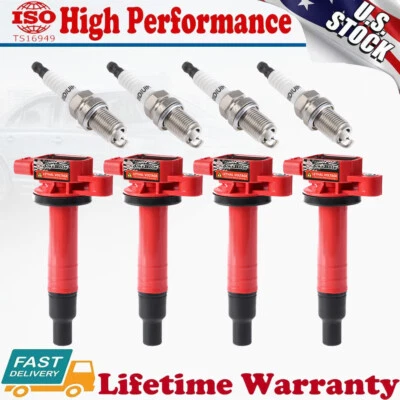 4 Pack Ignition Coil & Spark Plug For Toyota Scion XA XB 1.5L UF316 90919-02240 - Image 1 of 4