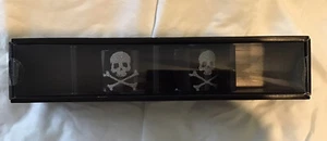Pottery Barn Silver Glitter Skull & Crossbones Candle Votive Holders Black Set 2 - Picture 1 of 11
