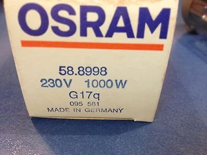 OSRAM STUDIO LAMP Projecteur 230V 1000W G 17Q 58.8998 FABRIQUÉ EN ALLEMAGNE - Bild 1 von 3