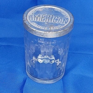 Vintage "American Quality Snuff" Glass Jar with tin lid Jar A-5 - Picture 1 of 7