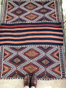 4x5 BALOCH VINTAGE HANDMADE KURDISH BAKHTIARI TRIBAL RUNNER RARE STYLE ANTIQUE - Picture 1 of 10