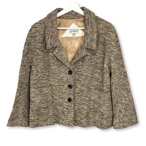 Austin Reed 100% Silk Tweed 3 Button Blazer Size 12 Career Professional Office - Picture 1 of 14