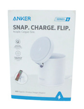 Anker - MagGo Magnetic 2-in-1 Wireless Charger for iPhone 12 & Later - White