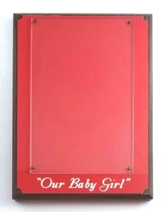 Targa portafoto vintage la nostra bambina cornice rossa - Foto 1 di 9