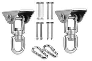 Stainless Steel Hanging Kit Swing Hangers and Hammock Spring and Swing Swivel - Picture 1 of 6
