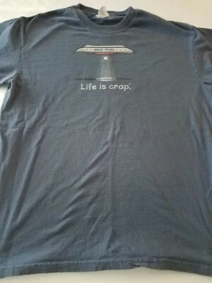 VTG Life Is Crap BLUE SPACE PROBE Tee, Size Medium Sarcastic Funny - Image 1 of 4