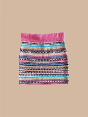 Mossimo Supply Co. Women’s S Knit Sweater Skirt 28x17 Pink Multi Stripe Stretchy - Image 1 of 4
