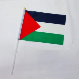 Confezione 20 Pezzi Bandiera Sventolante Mano Scrivania Palestina Piccole Bandiere Portatile - Foto 1 di 12
