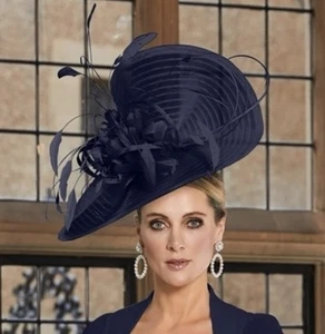 Snoxell & Gwyther Navy Blue Crinoline Hatinator - MOTB, Wedding, Races - Picture 1 of 5