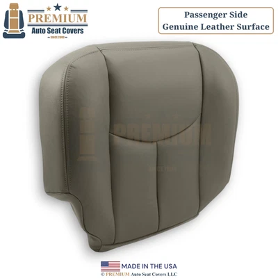 Cubierta de asiento inferior de pasajero de cuero genuino para Chevy Tahoe 2003-2006 peltre Foto 1 de 4