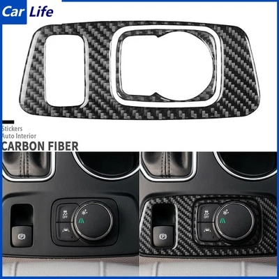 Cubierta de perilla multimedia de consola de fibra de carbono real para Chevrolet Traverse 2018-2023 Foto 1 de 4