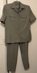 Larry Levine Business Suit Jacket/Pants 16 Black&White Small Houndstooth Design - Picture 1 of 20