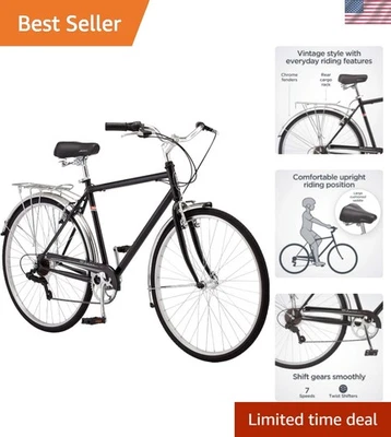 Elegante Bicicleta Híbrida Wayfarer 700c - Cuadro de Acero Retro y Conveniencia de 7 Velocidades Foto 1 de 4